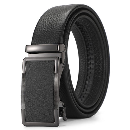 Men's Genuine Leather Automatic Pure Leather Belt - Authentic Confidence
