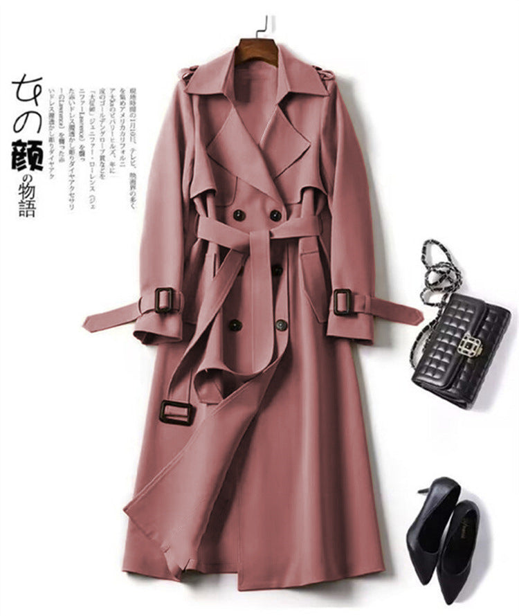 Double-breasted Mid-length Tie Trench Coat