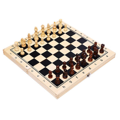 Holiday Entertainment: Magnetic Chess Wooden Wooden Checker Board Solid Wood Pieces Folding Chess Board High-end Puzzle Chess Game Entertainment