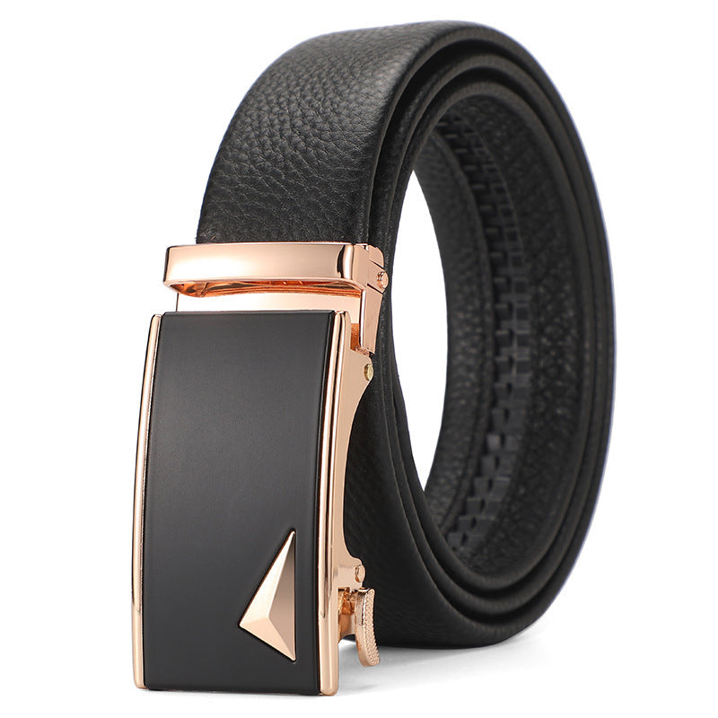 Men's Genuine Leather Automatic Pure Leather Belt - Authentic Confidence