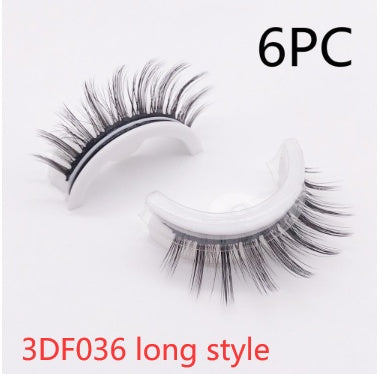 Återanvändbara 3D Mink Lashes naturliga falska ögonfransar Självhäftande falska limmar fria lass Makeup ögonfrans Extens Silk ögonfransar