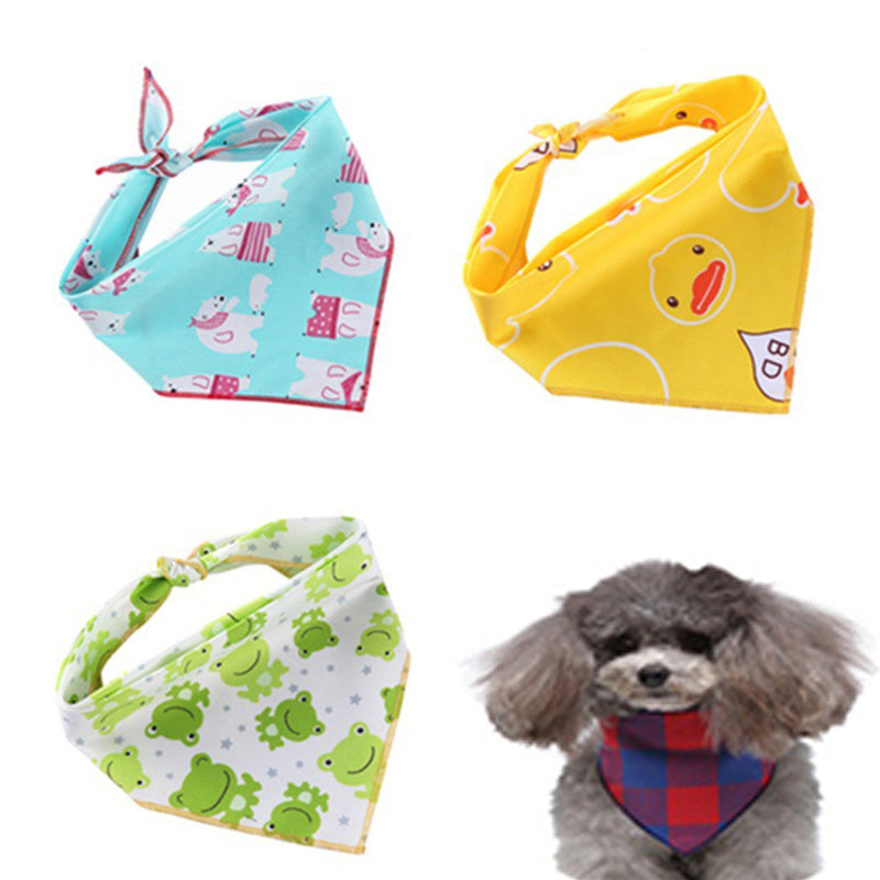 Justerbar Hund Bandana Bomull Husdjur Halsduk Katt Triangel Scarf Mjuk Saliv Handduk Liten Medium Stor Hundtillbehör