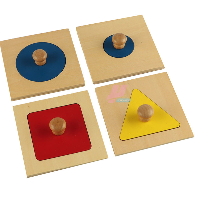 Sensory Puzzles To Recognize Four Kinds Of Geometric Jigsaw Puzzle Toys