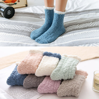 Chaussettes thermiques moelleuses pour femmes, chaussettes chaudes d'automne et d'hiver