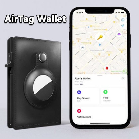 Portefeuille Anti-vol pour AirTag, sac pour cartes à puces, porte-carte Rfid multifonctionnel, portefeuilles minces en cuir pour hommes pour Airtag Air Tag