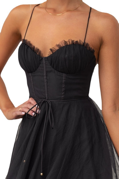 Temperament Camisole Mesh Party Evening Dress