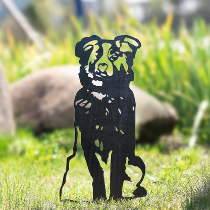 Metal Dog Silhouette Garden Patio Decoration