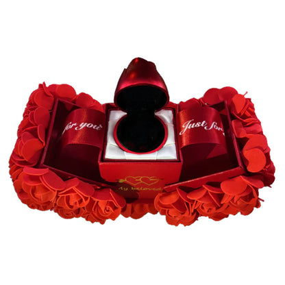 Saint Valentin Cadeau Savon Rose Coffret Cadeau Cristal Pendentif Collier Fleur Éternelle Coffret À Bijoux Cadeau D'anniversaire De Mariage Pour Petite Amie