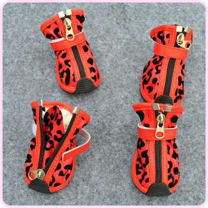 Nya mode PU Leopard Print Pet Shoes