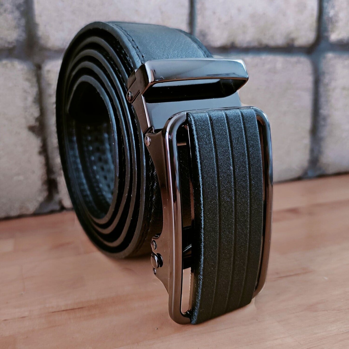 Ceinture à cliquet pour hommes ceinture en cuir pour hommes avec boucle coulissante ceintures à cliquet pour hommes USA