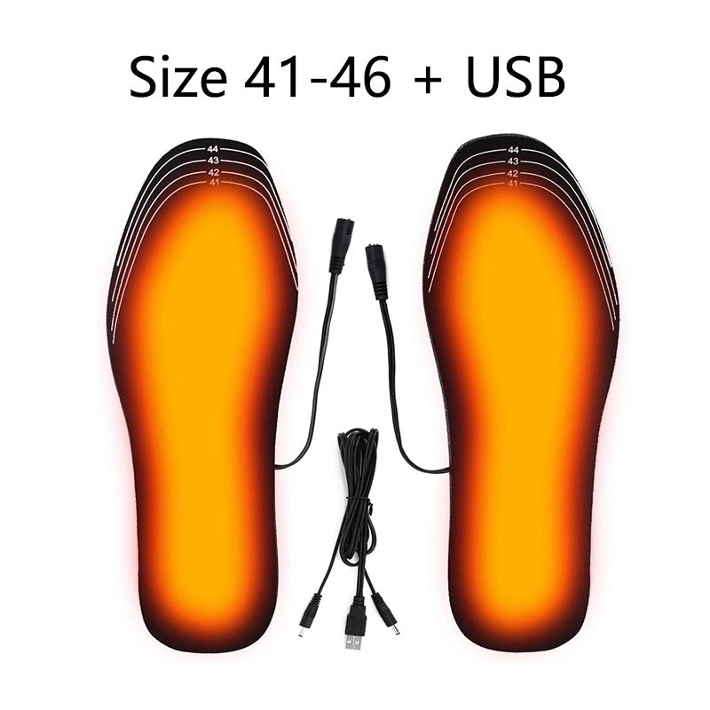 Les semelles intérieures de chaussures chauffantes USB peuvent être coupées, semelles chauffantes chaudes d'hiver, pieds pour bottes, chaussures de sport