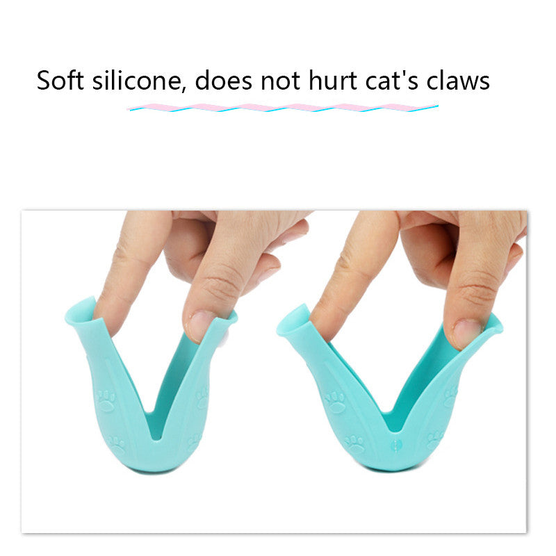 Silicone Case Anti-scratch Cat Shoes Pet Bathing Claw Cover Cat Supplies Accessories