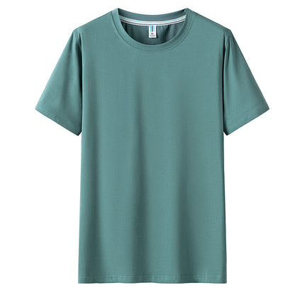 Men Short Sleeved Round Neck Solid Color Clothes