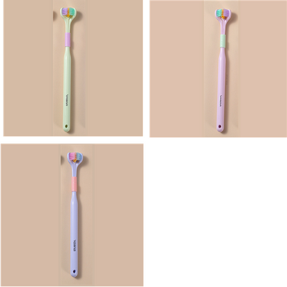 Three-sided Macaron Soft Bristle Toothbrush Care Safety Toothbrush Teeth Deep Cleaning Portable Travel