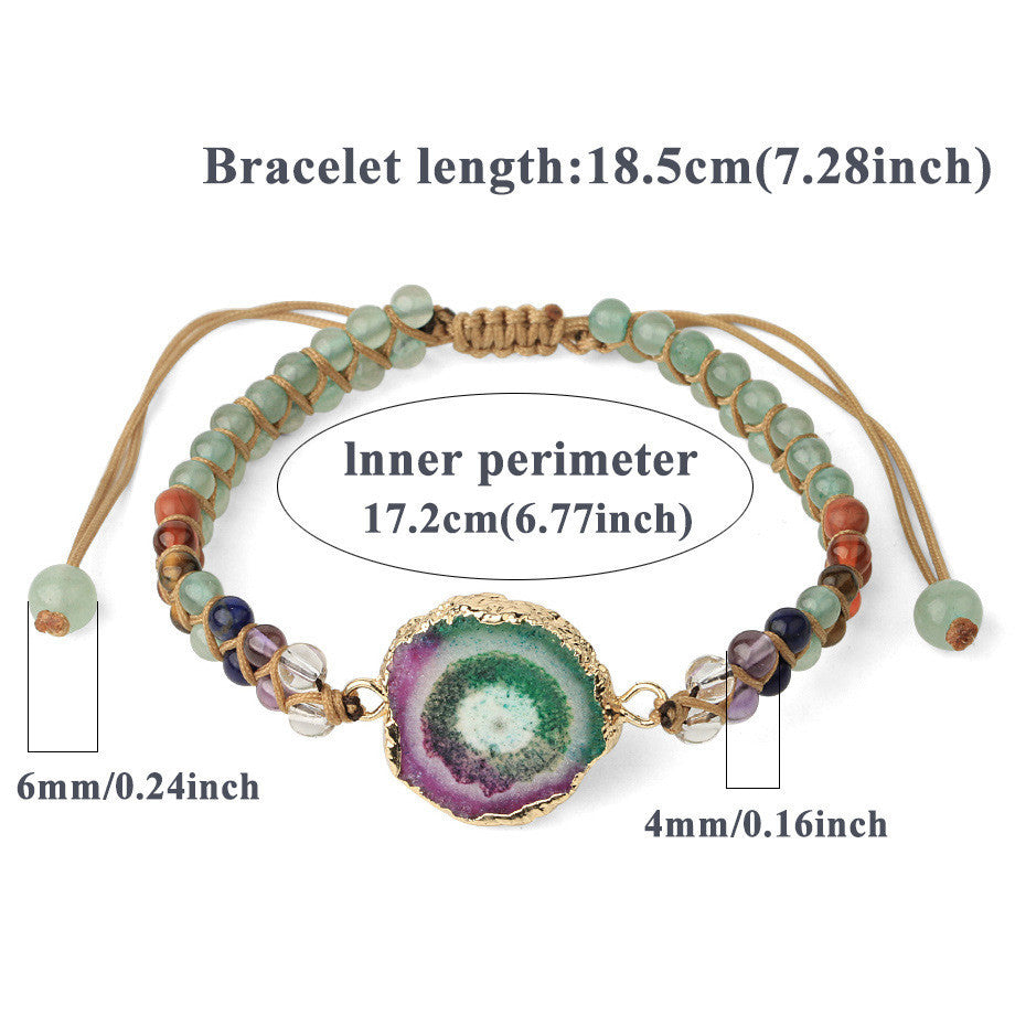 Bracelet de yoga tressé en perles de cristal naturel d'agate pour femmes