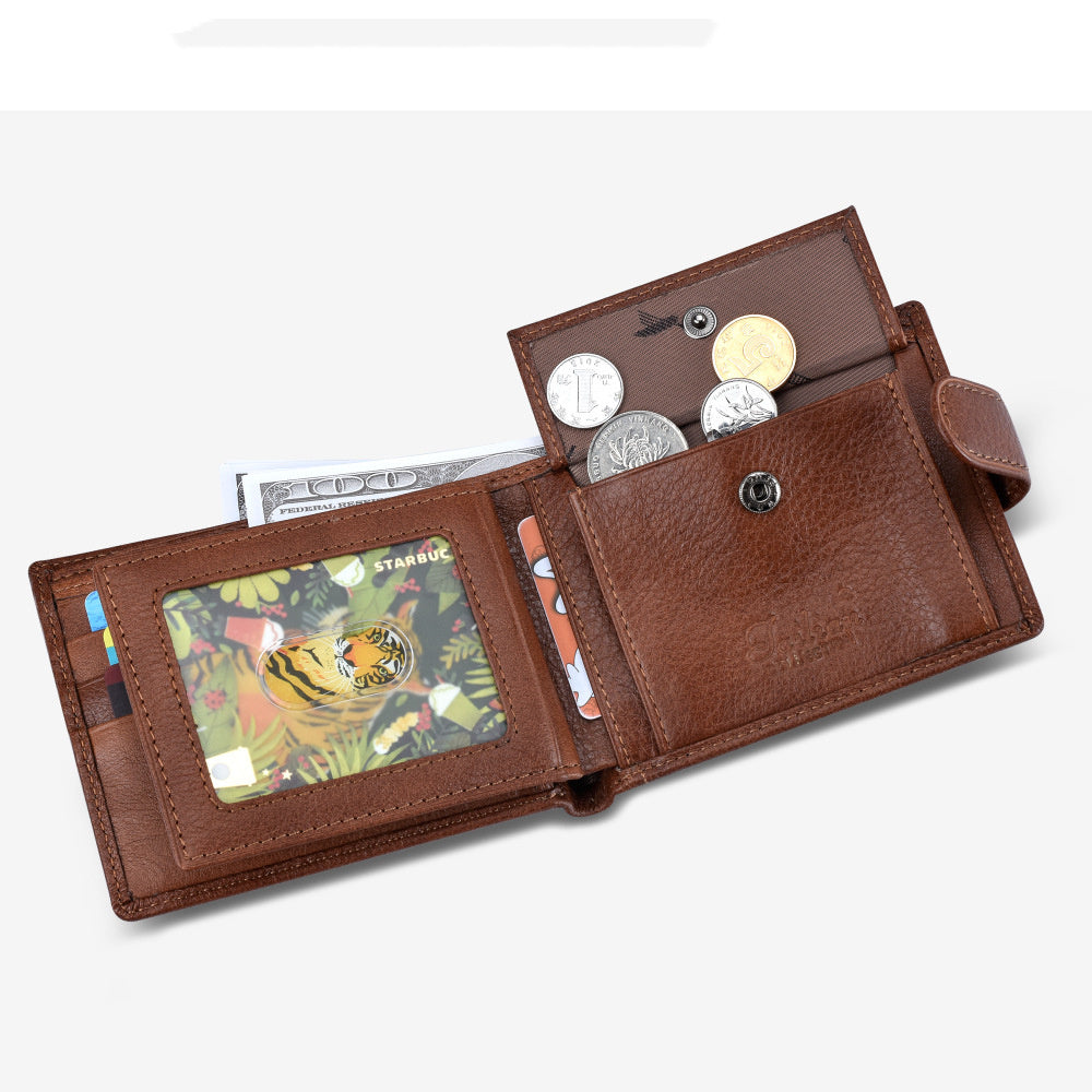 Men's Leather Wallet Multifunctional Short Men