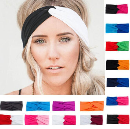 Turban pannband kvinnor twist elastiskt pannband pannband sport yoga pannband huvudbonad huvudinpackning tjejer håraccessoarer