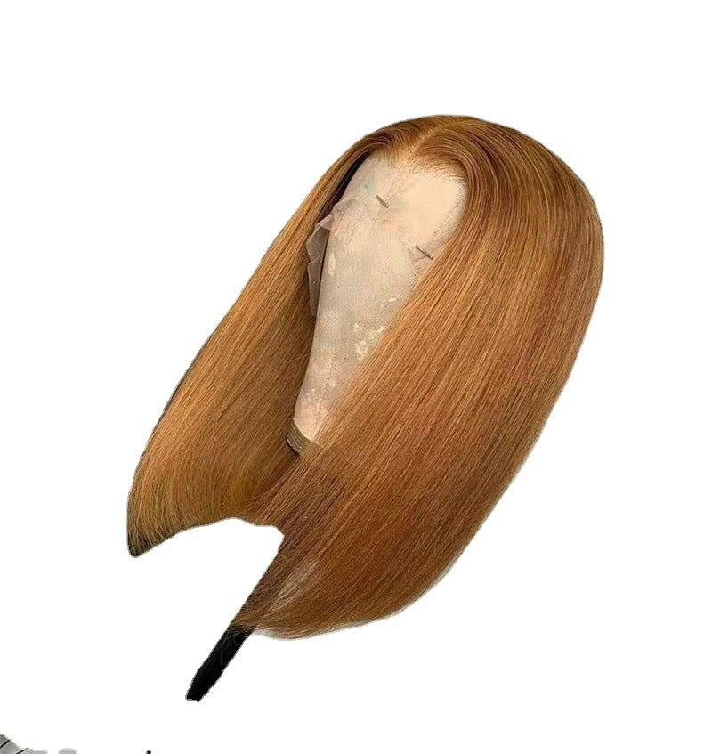 Spetspannperuk, blond peruk av äkta hår