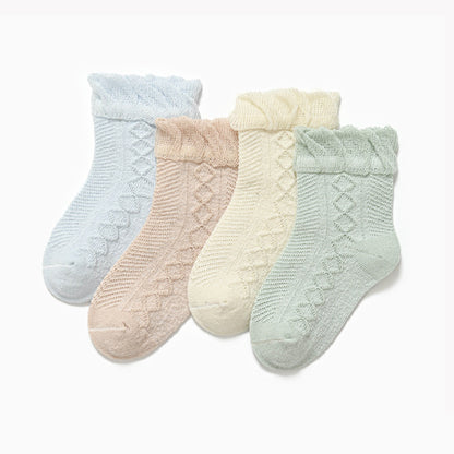 Baby Mesh Thin Mid Tube Socks