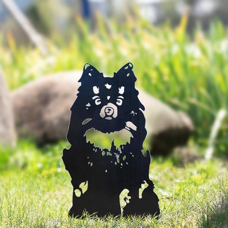 Metal Dog Silhouette Garden Patio Decoration