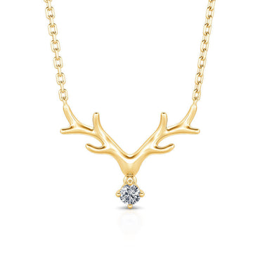Simple Large Antlers Pendant Necklace