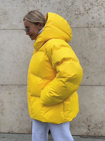 Manteau de mode avec capuche amovible veste en coton hiver chaud coupe-vent veste en coton ample vêtements d'extérieur parka ample
