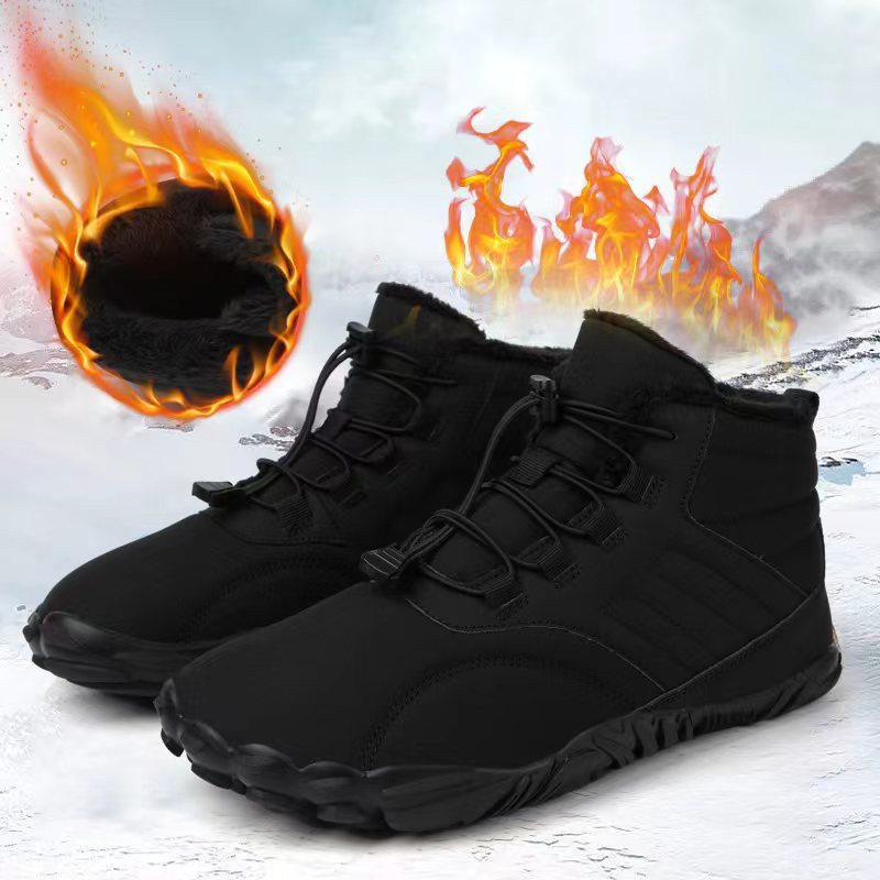 Outdoor Sports Cotton Shoes For Men And Women Winter Warm Slip-on Boots Wear-resistant Anti-ski Thickened Shoes Couple