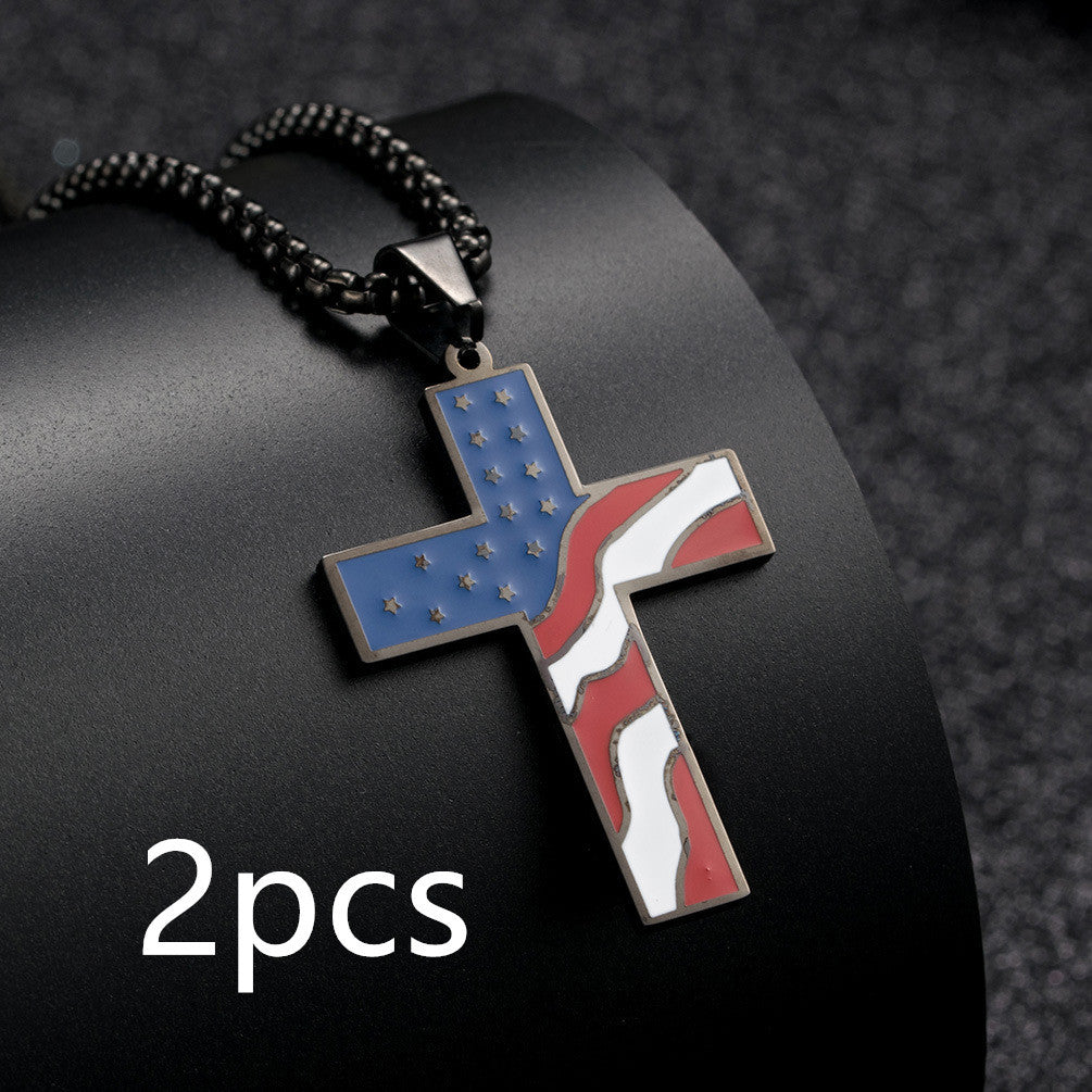 Collier Croix Drapeau