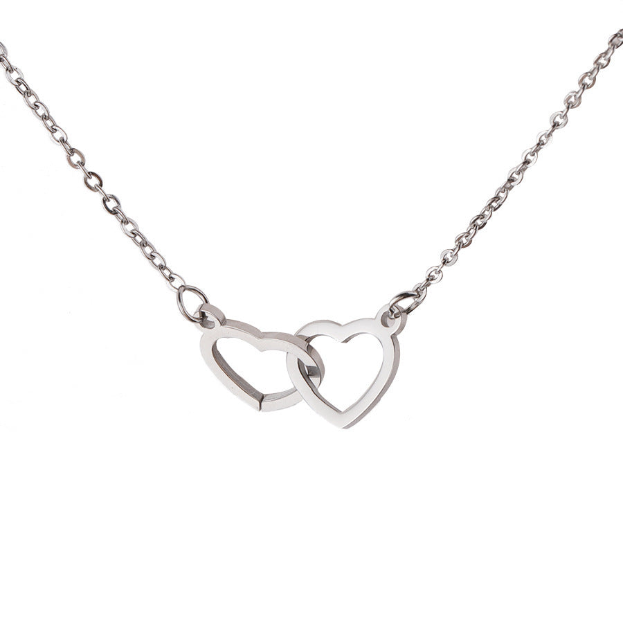 Stainless Steel Double Love Necklace Box Set