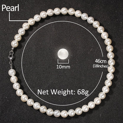 Simple Cross 8-10mm Pearl Necklace Trendy Accessories For Men And Women