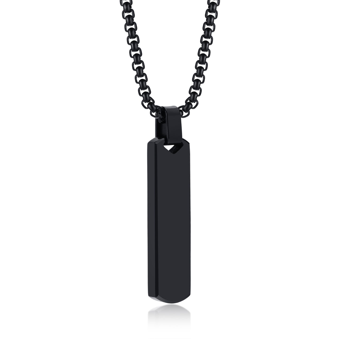 Stainless Steel Three-dimensional Rectangular Geometric Necklace For Men