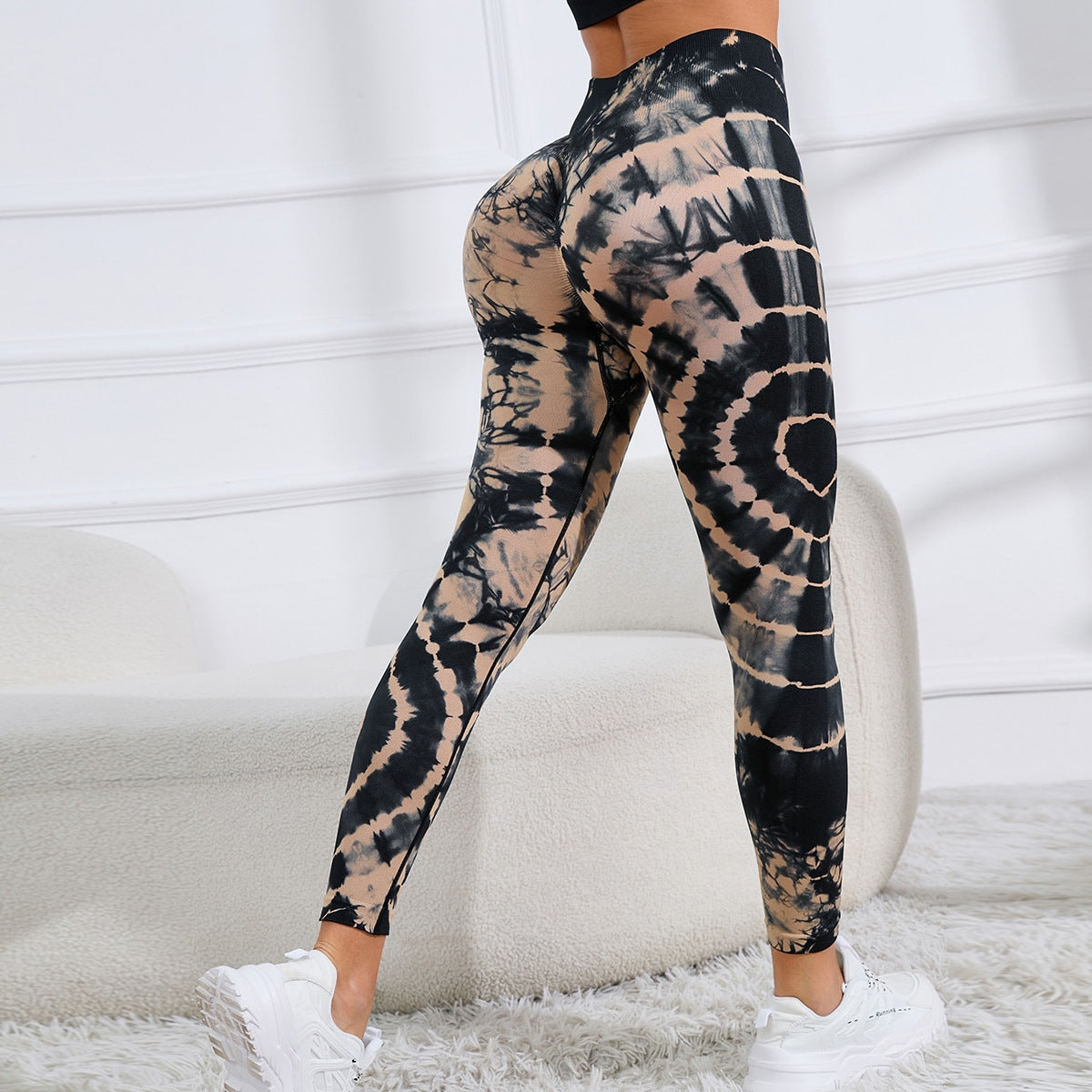 Pantalon de Yoga imprimé teinture par nouage pour femmes, Leggings de sport sans couture, taille haute, levage des hanches, Fitness, course à pied, nouvelle collection