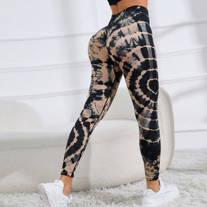 Pantalon de Yoga imprimé teinture par nouage pour femmes, Leggings de sport sans couture, taille haute, levage des hanches, Fitness, course à pied, nouvelle collection