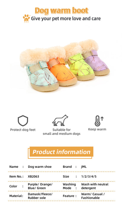 Nouveau Chiot chien hiver chaud confortable coton chaussures