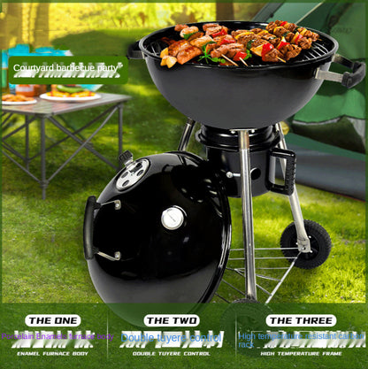 Outdoor BBQ Grill - Portable Charcoal Grill for Home