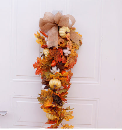 Halloween Thanksgiving Autumn Frost Leaf Pumpkin Simulation Garland Props Home Decor