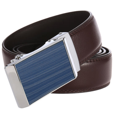 Men's Cowhide Alloy Automatic Buckle Business Casual Pant Belt - Effortless Professional