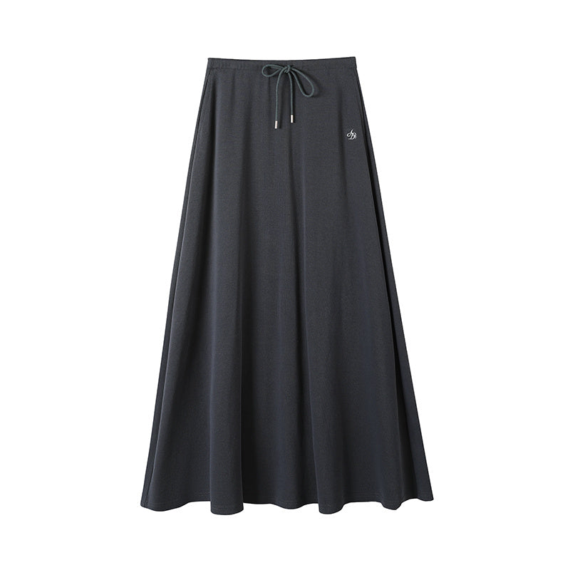 Professional A-Line Long Umbrella Drawstring Leisure Skirt - Women's Design (Customizable Fit, Elegant Trendy)