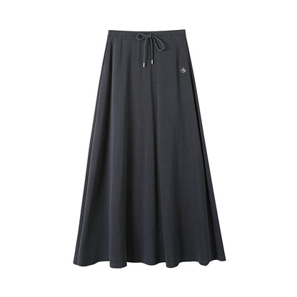 Professional A-Line Long Umbrella Drawstring Leisure Skirt - Women's Design (Customizable Fit, Elegant Trendy)