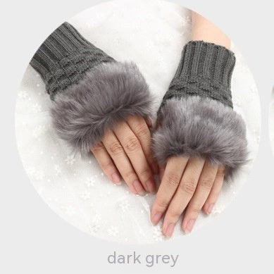 Thermal Women's Half Finger Polyester Gloves