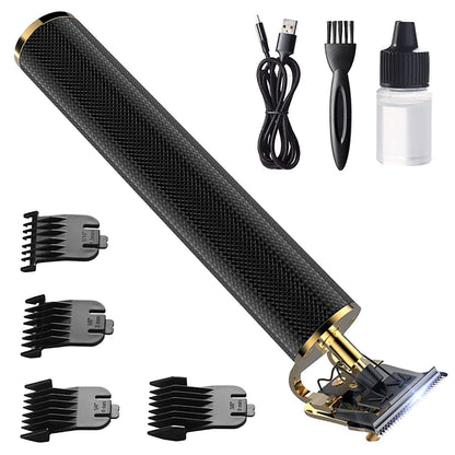 Män hårklippers, Professionell outliner hår trimmer trådlös, Herrs skägg trimmer, Trådlöst hår klippningssats för Barbers, USB återuppladbar, svart och guld Amazon Plattform förbjudad