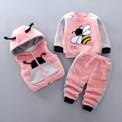 Fleece Thickening Boy Baby Suit - Baby Boy Sweater Tide