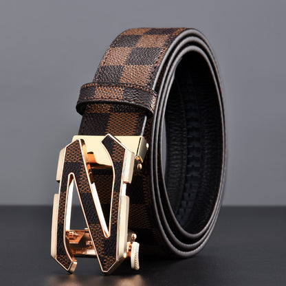 Light Luxury Youth Men's Plaid Belt