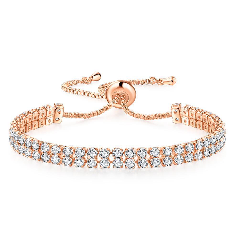 Mode Dubbelrad Zirkonarmband För Damer Strassarmband