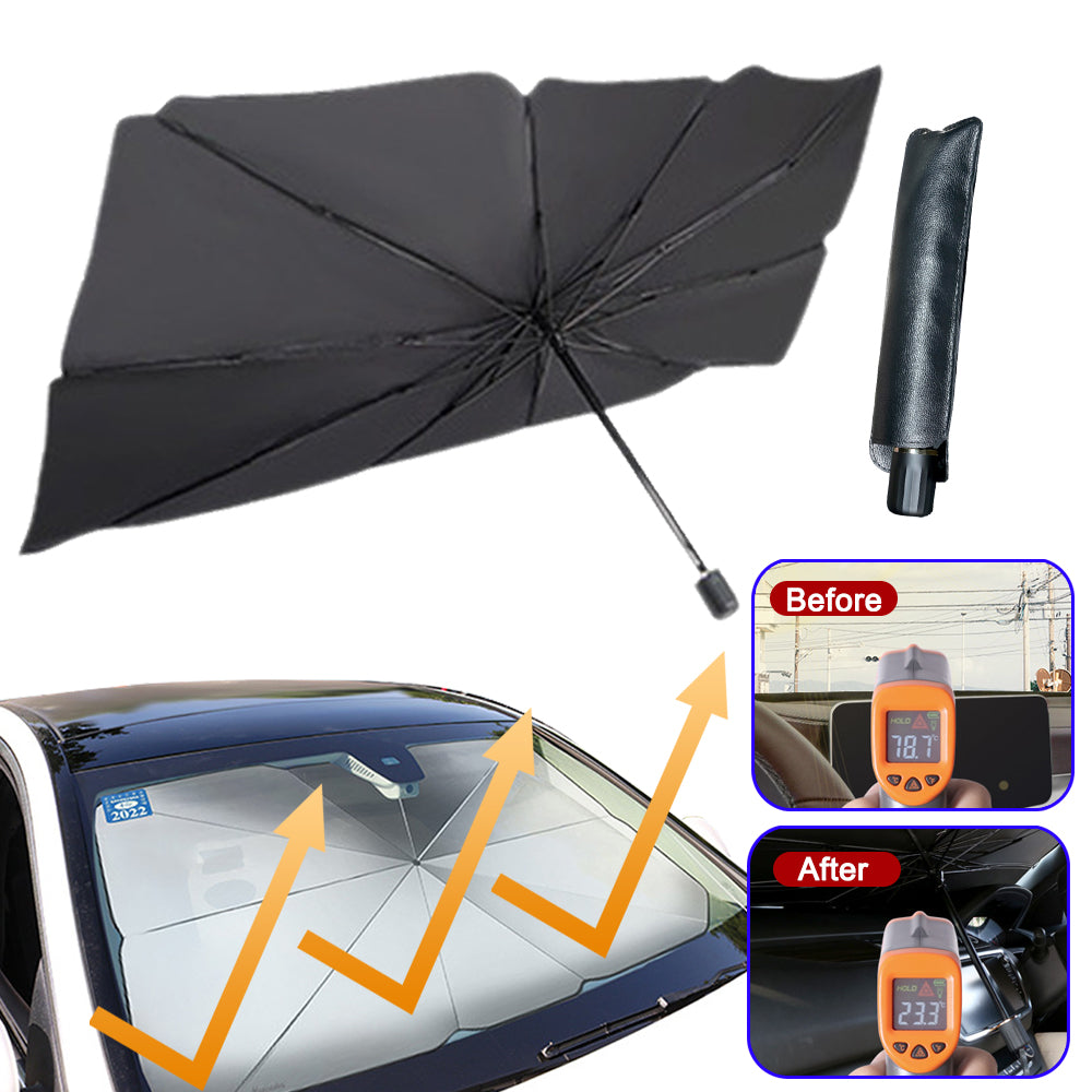 Foldable Car Windshield Sun Shade Umbrella UV Protection Heat Insulation Parasol Auto Front Window Cover Interior Protector Summer Gadgets