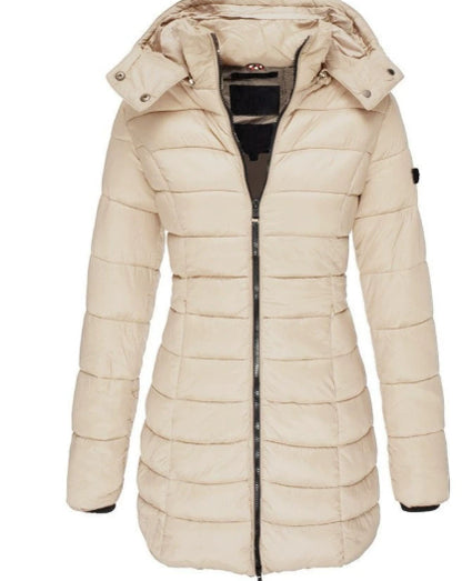 Mid-length Slim-fit Quilted Jacket