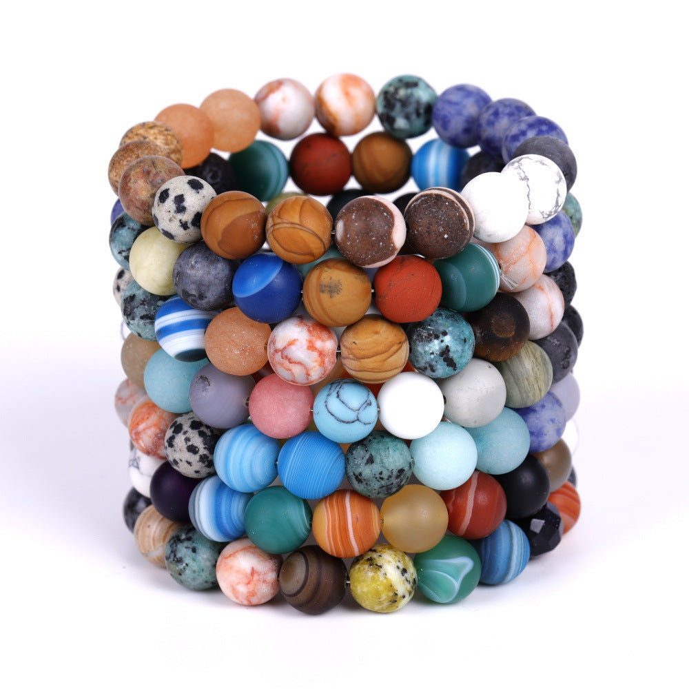 Solsystemet Åtta Sten Planet Armband Planeter Natursten Mala Pärla Strand Armband För Män Kvinnor Handgjort Universum Sol Chakra Armband Smycken