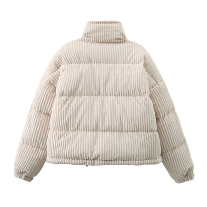 Manteau chaud en velours côtelé, manteau court et ample en coton