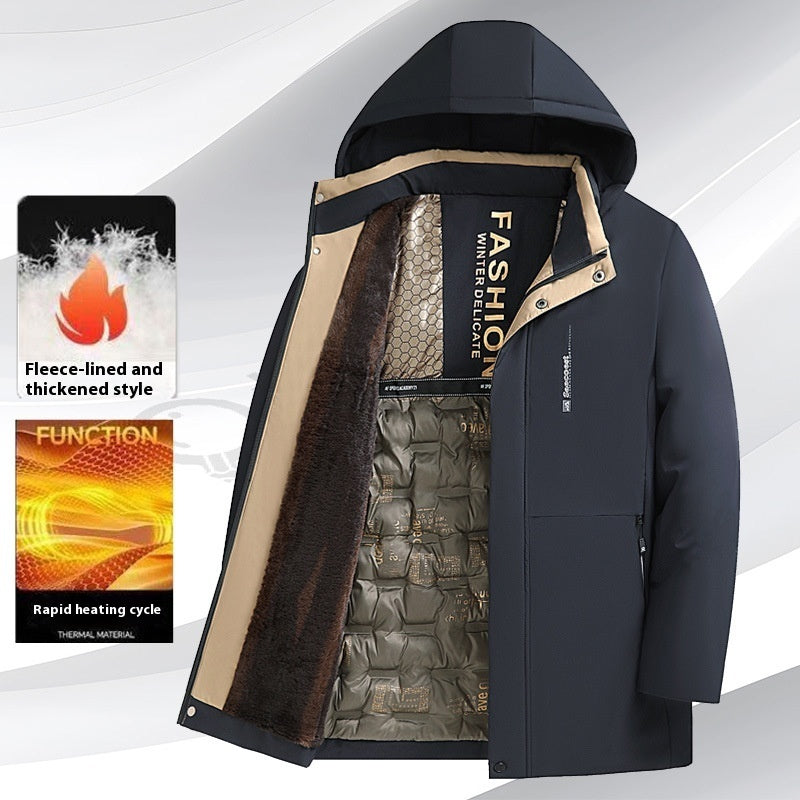 Fleece-lined Thickened Cotton-padded Coat Men's Warm Coat