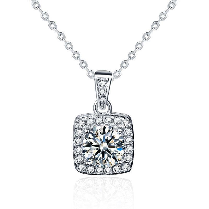 Collier pendentif Moissanite en argent Sterling S925, bijoux